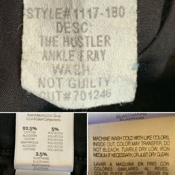 MOTHER The Hustler High-Rise Ankle-Fray Jeans in Not Guilty-Black Size 26‎ - Picture 10 of 12